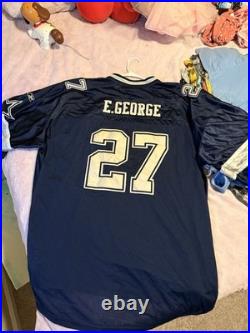 100% Authentic Eddie George #27 Dallas Cowboys NFL Jersey Blue Size 58