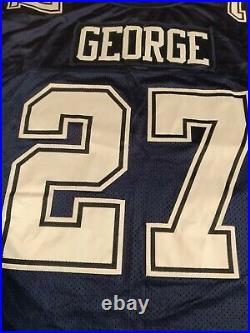 100% Authentic Eddie George #27 Dallas Cowboys NFL Jersey Blue Size 58