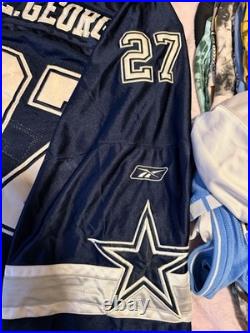 100% Authentic Eddie George #27 Dallas Cowboys NFL Jersey Blue Size 58