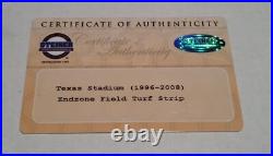 12 x 12 Game Used Dallas Cowboys Blue End Zone Turf From Texas Stadium