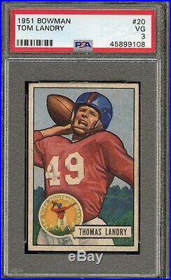 1951 Bowman #20 Tom Landry RC New York Giants Dallas Cowboys