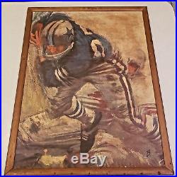 1960's Dave Boss NFL Football Dallas Cowboys Painting on Wood Vintage