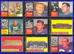 1962 Topps Football Partial Set Lot Of 53 Cards Cowboys Packers Browns Stars
