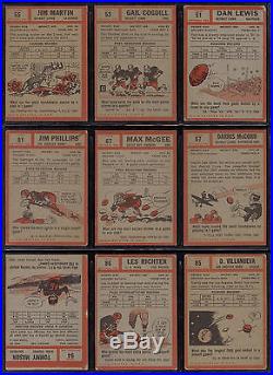 1962 Topps Football Partial Set Lot Of 53 Cards Cowboys Packers Browns Stars