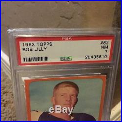 1963 Topps #82 Bob Lilly ROOKIE CARD, PSA 7, DALLAS COWBOYS HOFer, NFL LEGEND