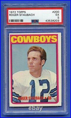 1972 Roger Staubach Psa 5 Rookie Ex'topps' Dallas Cowboys Hall Of Fame (#200)