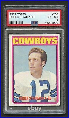 1972 Roger Staubach Psa 6 Rookie Ex-mt Topps Dallas Cowboys Hall Of Fame (#200)