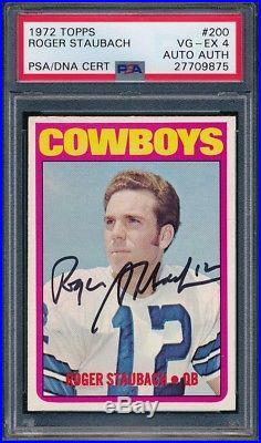 1972 Topps ROGER STAUBACH Signed Auto Rookie RC Football Card PSA/DNA