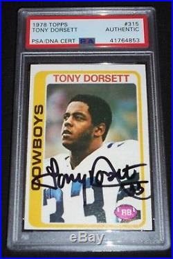 1978 Topps #315 Tony Dorsett Signed Rookie Card Autograph RC Auto PSA/DNA HOF