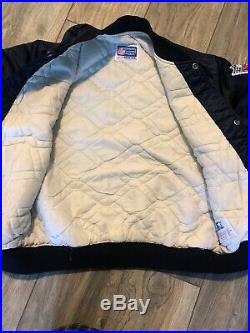 1980s Starter Dallas Cowboys Satin Snap Button Jacket Mens Medium