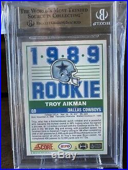 1989 Score Troy Aikman Rookie BGS 9.5 #270 PSA 10 $600+