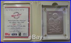 1990 Highland Mint Troy Aikman 70T 4.25oz. 999 Silver Score Card with COA 8 of 500