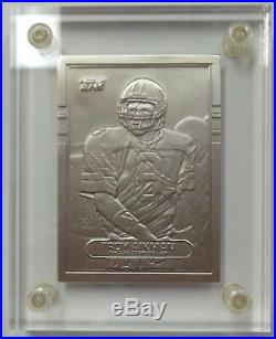 1990 Highland Mint Troy Aikman 70T 4.25oz. 999 Silver Score Card with COA 8 of 500
