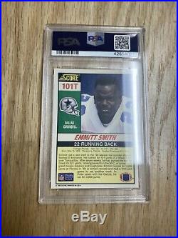 1990 Score Emmitt Smith Dallas Cowboys Auto Card #101T PSA Auth