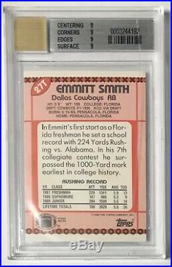 1990 Topps Traded EMMITT SMITH #27T BGS 9 Mint 10 Auto Limited Edition Autograph