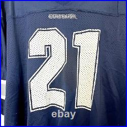 1990s Dallas Cowboys Nike Deion Sanders #21 Blue NFL Football Jersey VTG RARE XL