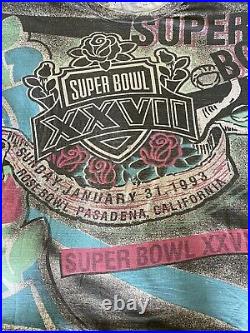 1992 Magic Johnson Superbowl XXVII Vintage Tshirt Cowboys Vs Bills Single Stitch