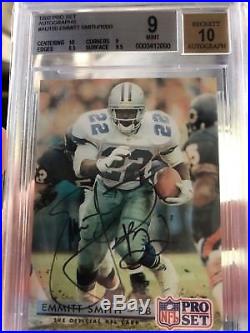 1992 Pro Set Embossed autograph Emmitt Smith card 429/1000 FACTORY AUTO BGS 9