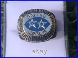 1993 Dallas Cowboys Super Bowl Xxvii. 925 Silver & Blue Sapphire Balfour Ring Le