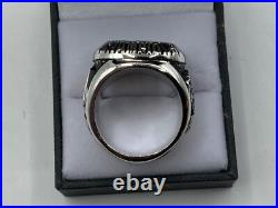 1993 Dallas Cowboys Super Bowl Xxvii. 925 Silver & Blue Sapphire Balfour Ring Le