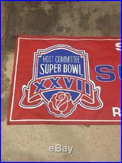 1993 Huge Super Bowl XXVII & Rose Bowl Vinyl Banner, Dallas Cowboys