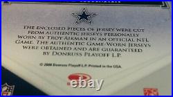 1/1 TROY AIKMAN ON CARD AUTO DUAL GAME USED PATCH #1/4 2008 Donruss/2016 Honors