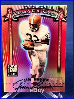 2001 Elite PASSING THE TORCH Jim Brown #/100 ON-CARD AUTO BROWNS