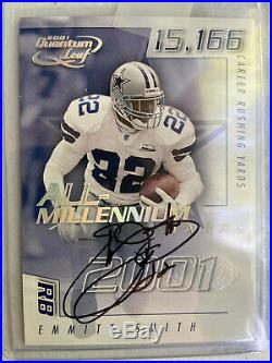 2001 Quantum Leaf HOF Emmitt Smith Auto 029/100 Cowboys