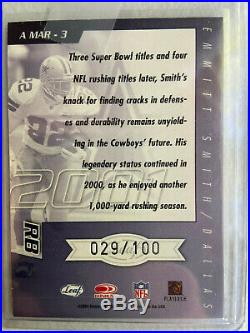 2001 Quantum Leaf HOF Emmitt Smith Auto 029/100 Cowboys