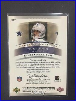 2003 SP Authentic #217 Tony Romo Autograph RC! Dallas Cowboys Auto! Sharp #/1200