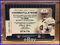 2004 E-X Signings of the Times Autograph Troy Aikman Dallas Cowboys Auto /100