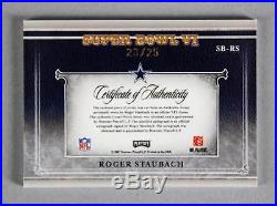 2007 National Treasures Roger Staubach Signed Game-Used Jersey Card Cowboys 2