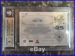 2007 Playoff National Treasures EMMITT SMITH NFL Shield Logo #d 1/1 BGS 9/10