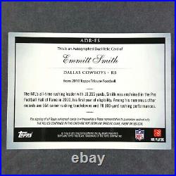 2010 Tribute Emmitt Smith Auto Dual Game Used Jersey Gold Dallas Cowboys #5/15