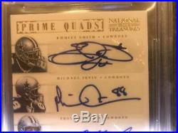 2012 Quad national treasures Autograph Emmitt Smith Troy Michael Jay Prime Auto