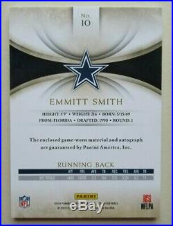 2014 Panini Immaculate /25 Emmitt Smith Game Used Patch Auto PA Dallas Cowboys