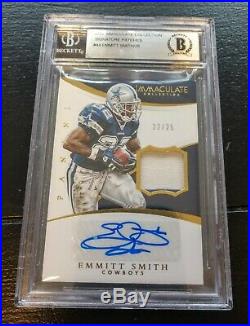 2015 Emmitt Smith Immaculate Jersey Patch Auto Jersey #22/25 BGS Authentic