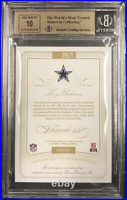 2015 Flawless 4/10 Troy Aikman 3 Color Game Used Patch Auto BGS 9.5/10 Cowboys