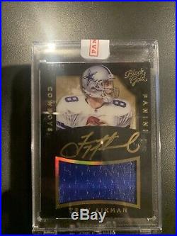 2015 Panini Black Gold Football Troy Aikman COWBOYS Gold Ink AUTO 5/10 Game Used