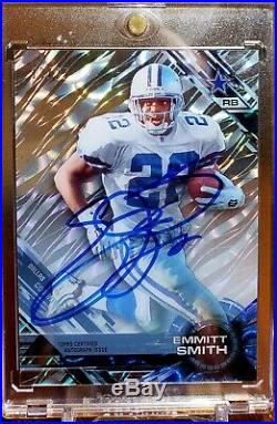 2015 Topps High Tek Emmitt Smith autograph /25 clouds diffractor Cowboys on card