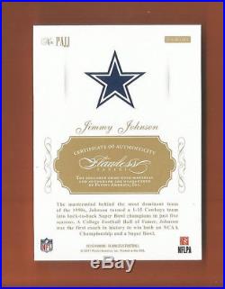 2016 FLAWLESS EMERALD JIMMY JOHNSON GAME-USED LOGO PATCH ON CARD AUTO #d 1/2 SSP