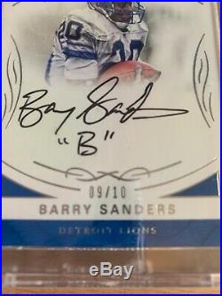2016 National Treasures Barry Sanders Personalized Auto /10 Lions B On Card