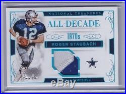 2016 National Treasures ROGER STAUBACH 1/1 GAME USED PATCH JERSEY DALLAS COWBOYS