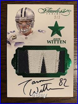 2016 Panini Flawless Jason Witten AUTO GAME USED W PATCH #2/2 Cowboys. HOF