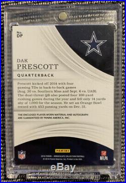 2016 Panini Immaculate Dak Prescott Rookie Jumbo Patch Auto True RPA /99 Cowboys