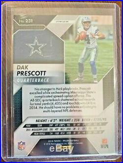 2016 Panini Prizm Silver Dak Prescott Rookie Prizm #231 Dallas Cowboys Rc L2
