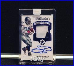 2017 Panini Flawless Emmitt Smith Distinguished GAME USED Patch Auto 2/3 COWBOYS