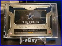 2018 Certified Football Deion Sanders Game Used Patch Auto 2/5 Dallas Cowboys
