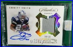 2018 Flawless EMMITT SMITH Two Color Patch Auto # 10/10 Game Used Cowboys