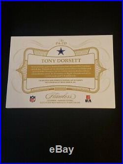 2019 Flawless Football Tony Dorsett 8/15 Game-Used Patch Auto Dallas Cowboys HOF